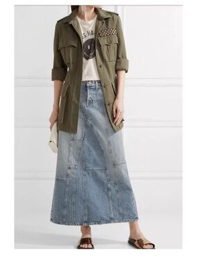 Current/Elliott Light Blue Denim Maxi Skirt